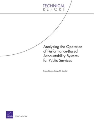 cover image of Analyzing the Operation of Performance-Based Accountability Systems for Public Services